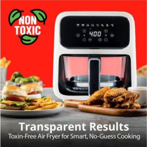 5 qt. Glass Air Fryer Toxin-Free Durable Borosilicate Basket, Touch Screen with