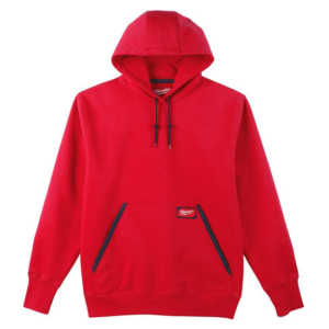 Men's Small Red Heavy-Duty Cotton/Polyester Long-Sleeve Pullover Hoodie