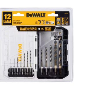 Black and Gold Impact Ready Metal Twist Drill Bit Set (12-Piece)