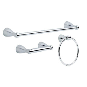 Delta Foundations 3-Piece Bath Hardware Set with 18 in. Towel Bar, Toilet Paper