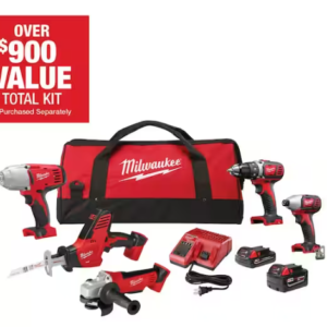 M18 18V Lithium-Ion Cordless Combo Tool Kit (5-Tool) with Two Batteries, Charger