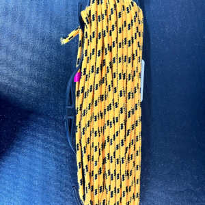 1/4 in. x 100 ft. Black and Yellow Polypropylene Diamond Braid Rope with Winder