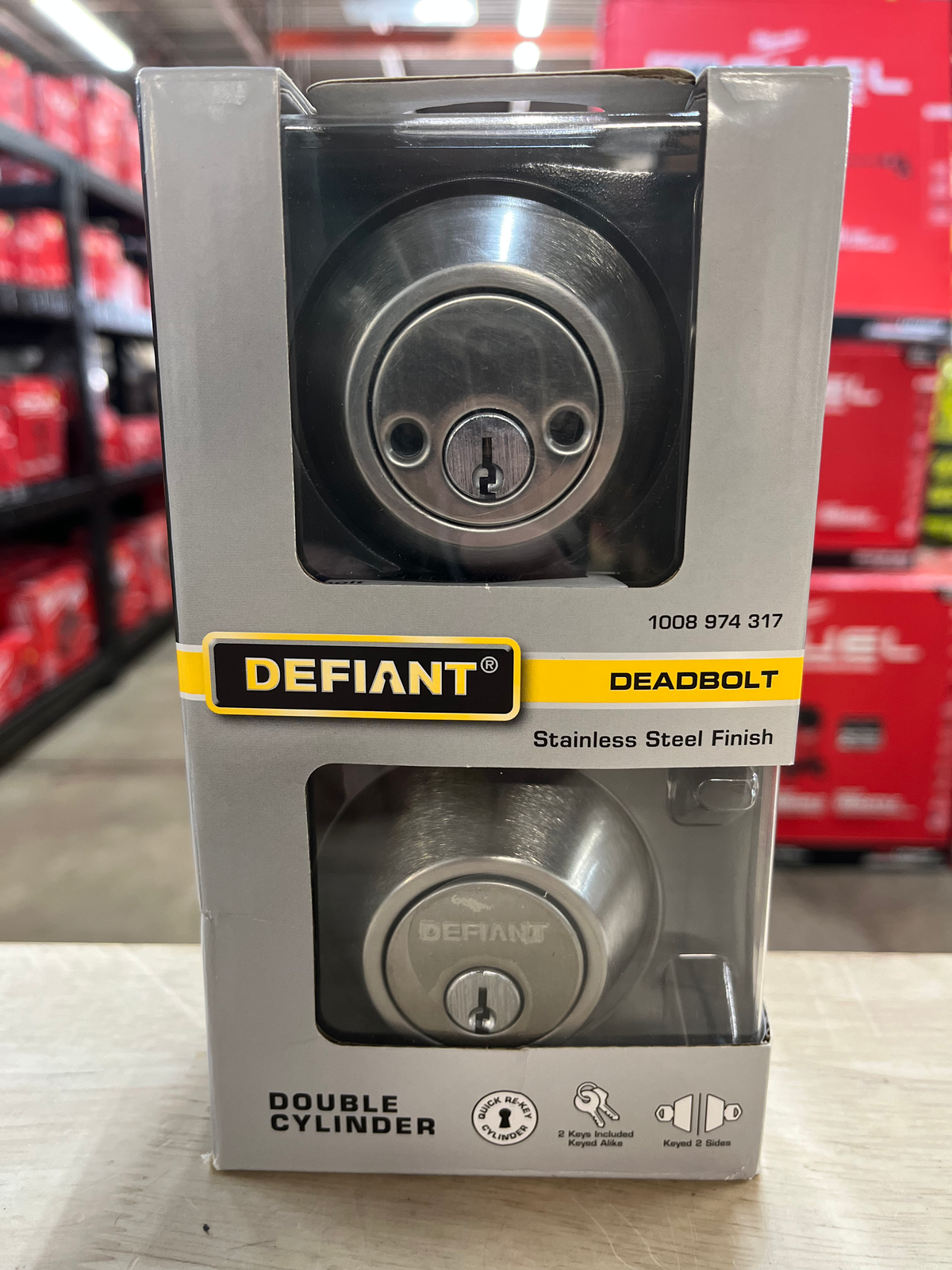 Defiant Stainless Steel Double Cylinder Deadbolt