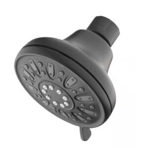 4-Spray patterns 3.5 in. Single Wall Mount Fixed Shower Head in Matte Black