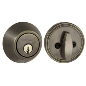 Defiant Antique Brass Single Cylinder Deadbolt