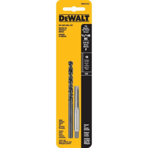 DEWALT F Drill and 5/16-inch x 18 NC Tap Set DWA1412 for Metal