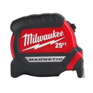 25 ft. x 1-1/16 in. Compact Magnetic Tape Measure with 15 ft. Reach
