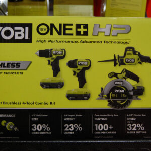 18V ONE+ HP Brushless Cordless Compact 4-Tool Kit with (2) 1.5 Ah Batteries and