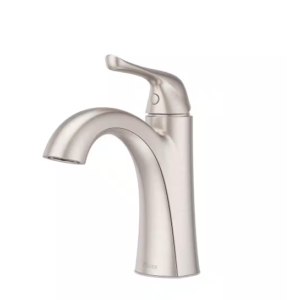 Willa Single Handle Single Hole Bathroom Faucet With Deck plate in Spot Defense