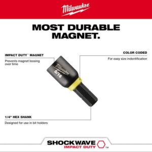 Milwaukee SHOCKWAVE Impact Duty 5/16 in. Alloy Steel Magnetic Insert Nut Driver
