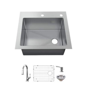 Glacier Bay Dolancourt 25in Drop-In Kitchen Sink