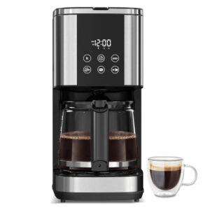 COWSAR 10-Cups Programmable Drip Coffee Maker in Black with Glass Carafe, Auto 