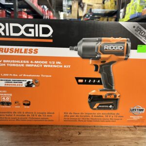 18V Brushless Cordless 4-Mode 1/2 in. High-Torque Impact Wrench Kit with (2) 4.0 Ah Lithium-Ion Batteries and Charger