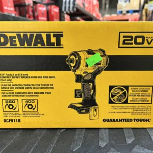 DeWalt 20v Max 1/2" plug Compact Impact Wrench with Hog Ring Anvil (TOOL ONLY)