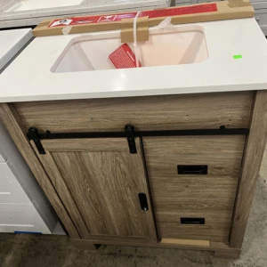 30"x20" Barn door Style Bath Vanity with Sink Top