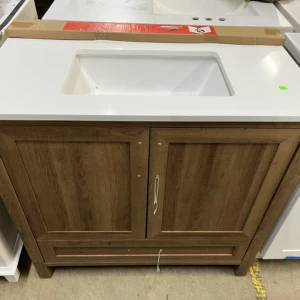 36"x19" Brown Bath Vanity with Sink Top