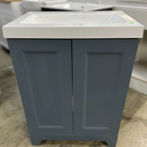 24" Blue Bath Vanity with White Sink Top