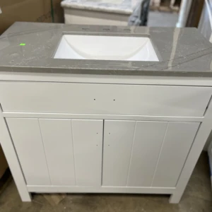 36"x19" White Bath Vanity with Sink Top